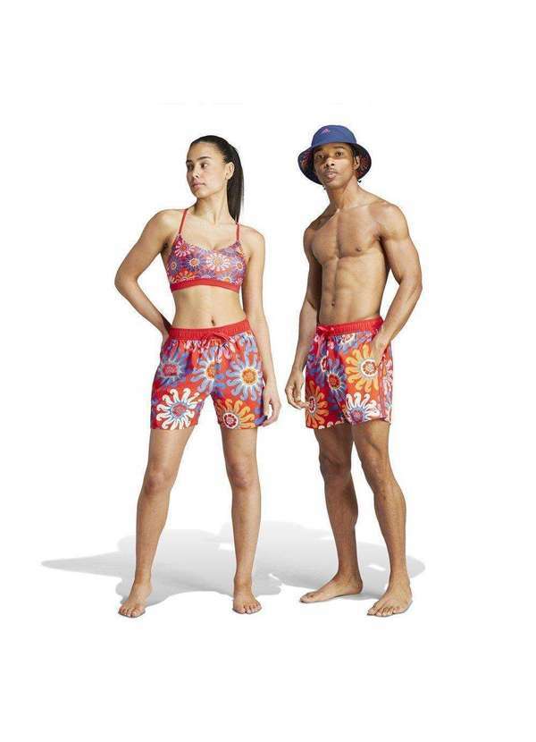 Adidas - Short Natação Adidas X Farm Rio Unissex Vermelho