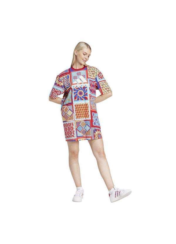 Adidas - Vestido Adidas Farm Rio Dress Feminino Vermelho
