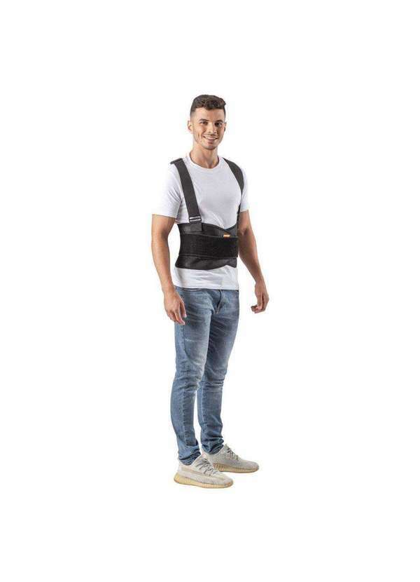 Hidrolight - Cinta Abdominal Hidrolight Ergonômica com Suspensório Preto
