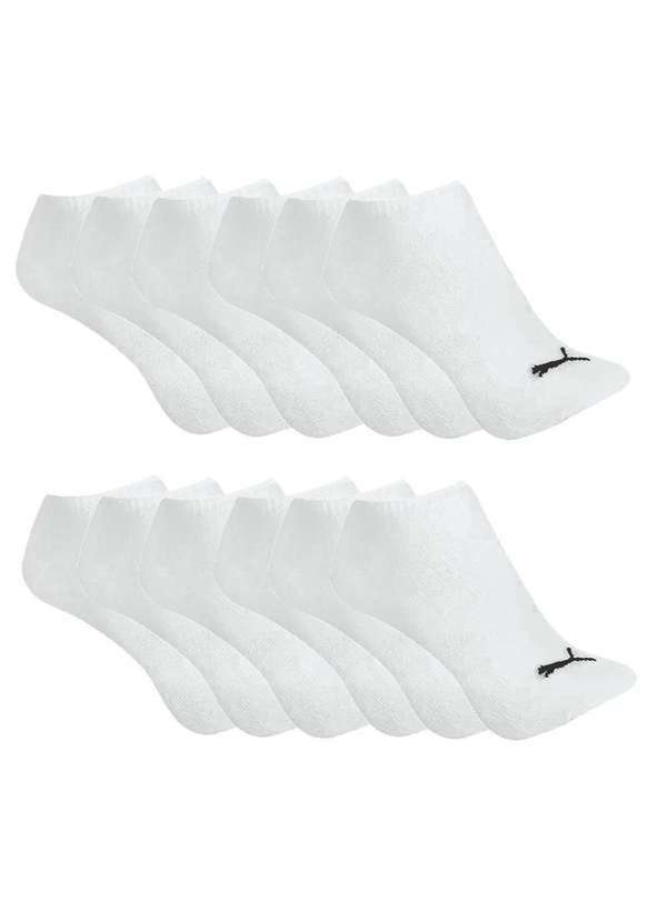 Puma - Kit 12 pares de Meia Puma Logo Branco