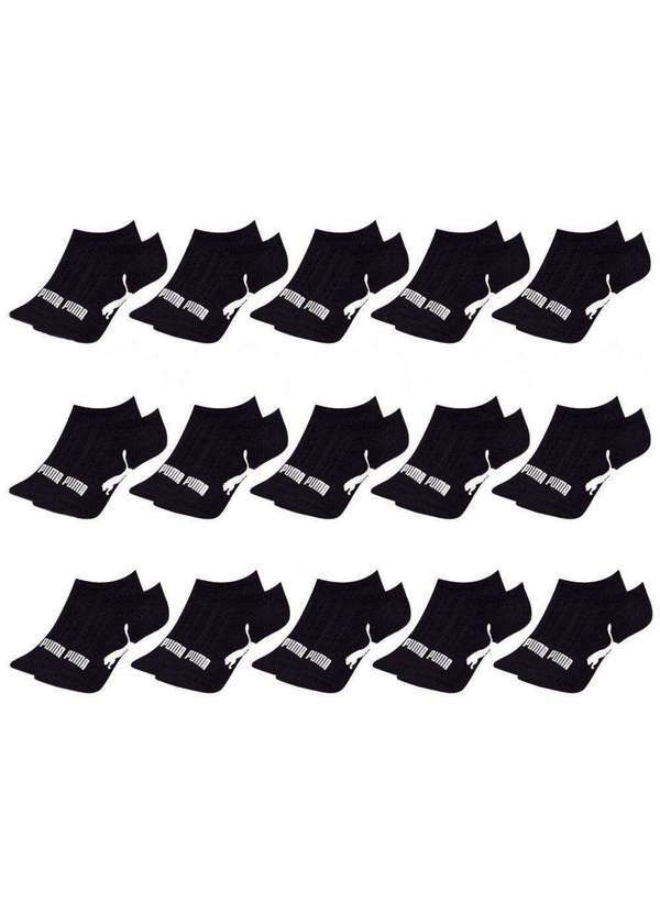 Puma - Kit 15 pares de Meias Puma Sapatilha Esportiva Feminino Preto