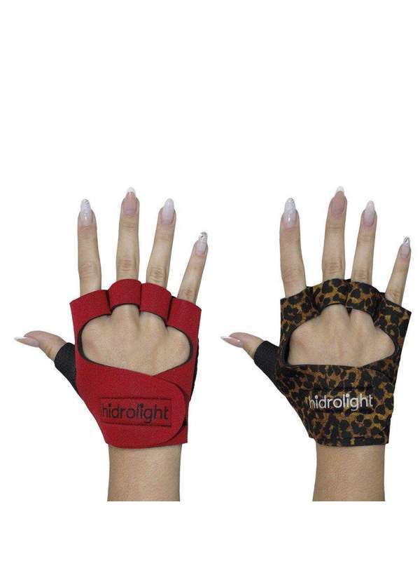 Hidrolight - Kit 2 pares de Luva de Musculação Hidrolight Neoprene Vermelho