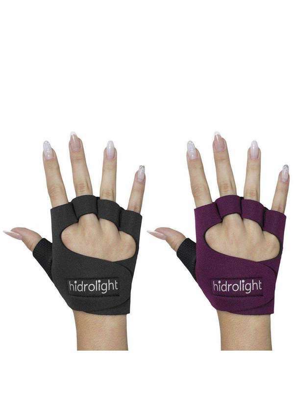 Hidrolight - Kit 2 pares de Luva de Musculação Hidrolight Neoprene Preto