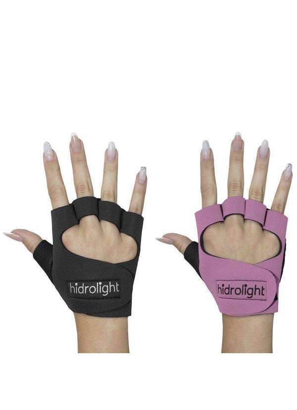 Hidrolight - Kit 2 pares de Luva de Musculação Hidrolight Neoprene Preto
