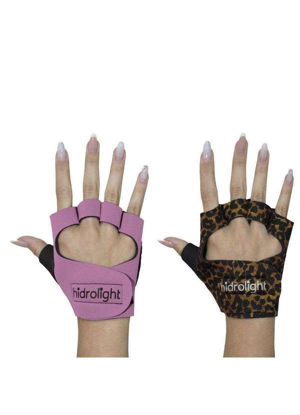 Hidrolight - Kit 2 pares de Luva de Musculação Hidrolight Neoprene Rosa