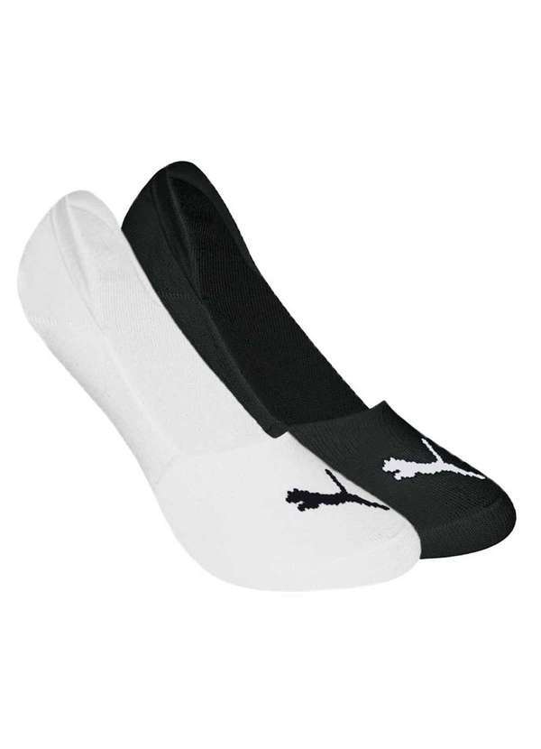 Puma - Kit 2 pares de Meias Puma Sapatilha Invisível Feminina Branco