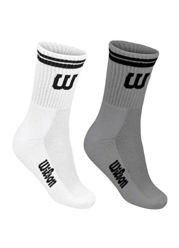 Wilson - Kit 2 pares de Meias Wilson Cano Longo Masculino Branco