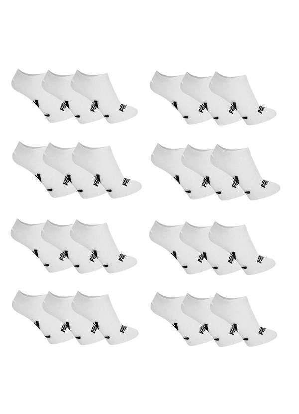 Puma - Kit 24 pares de Meia Puma Sapatilha Esportiva Branco