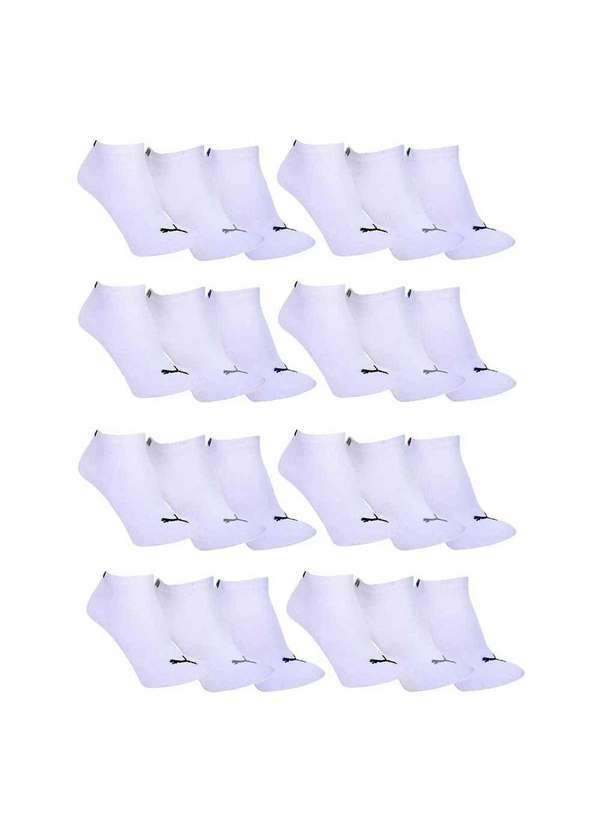 Puma - Kit 24 pares de Meia Puma Sapatilha Esportiva Branco