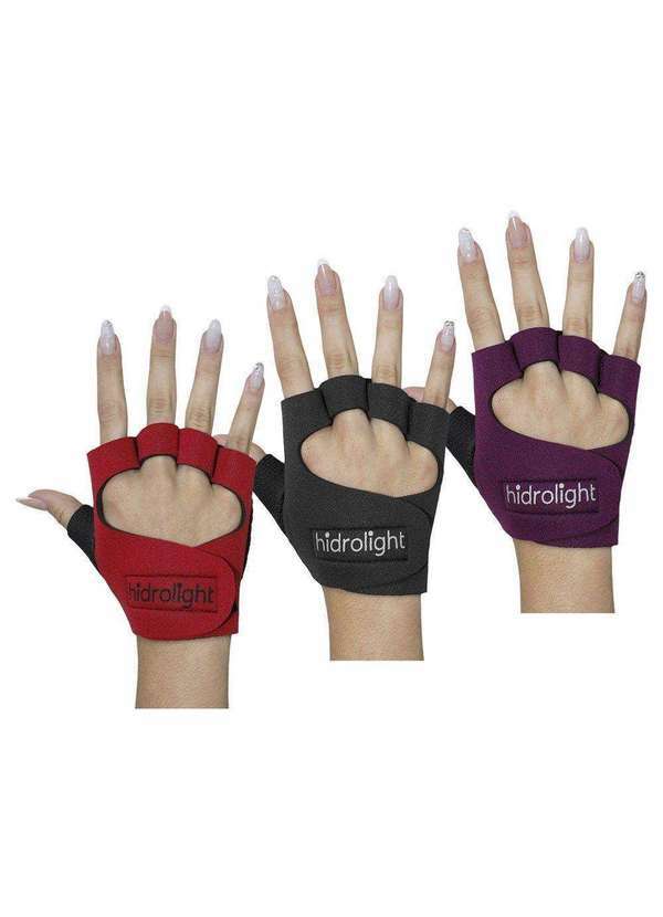 Hidrolight - Kit 3 pares de Luva de Musculação Hidrolight Neoprene Vermelho