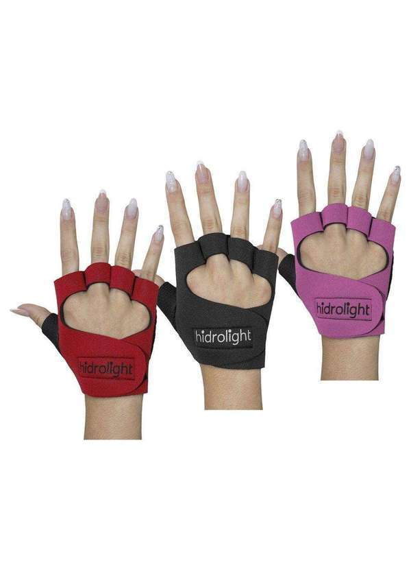 Hidrolight - Kit 3 pares de Luva de Musculação Hidrolight Neoprene Preto