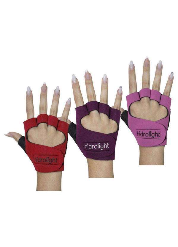 Hidrolight - Kit 3 pares de Luva de Musculação Hidrolight Neoprene Vermelho
