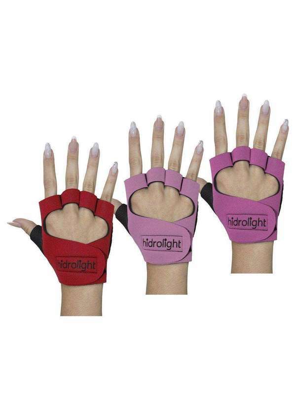 Hidrolight - Kit 3 pares de Luva de Musculação Hidrolight Neoprene Vermelho