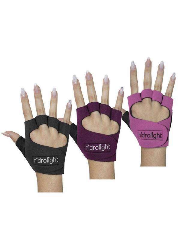 Hidrolight - Kit 3 pares de Luva de Musculação Hidrolight Neoprene Rosa