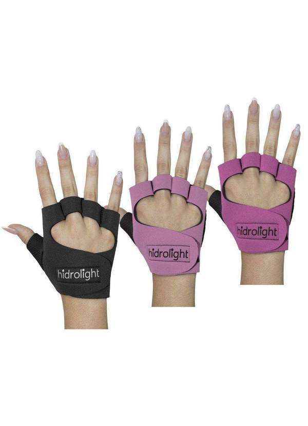 Hidrolight - Kit 3 pares de Luva de Musculação Hidrolight Neoprene Rosa