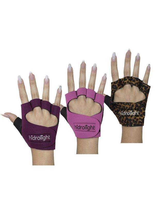 Hidrolight - Kit 3 pares de Luva de Musculação Hidrolight Neoprene Preto