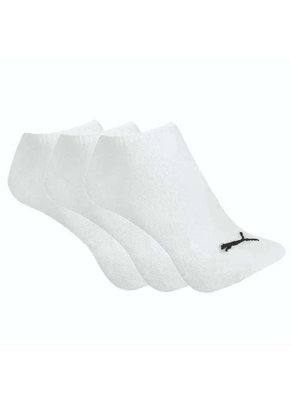 Puma - Kit 3 pares de Meia Puma Logo Branco