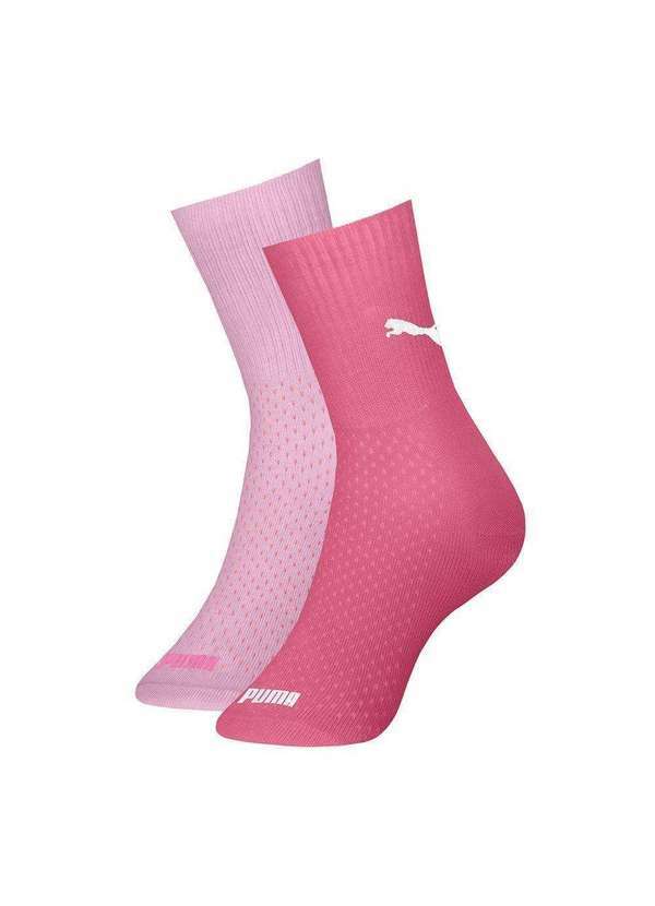 Puma - Kit 3 pares de Meias Puma Esportiva Feminina Rosa