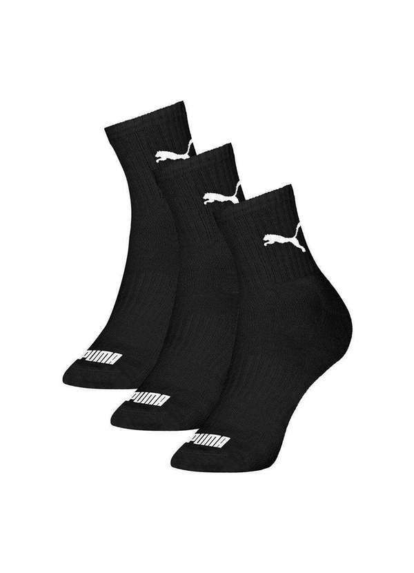 Puma - Kit 3 pares de Meias Puma Esportiva Masculino Preto