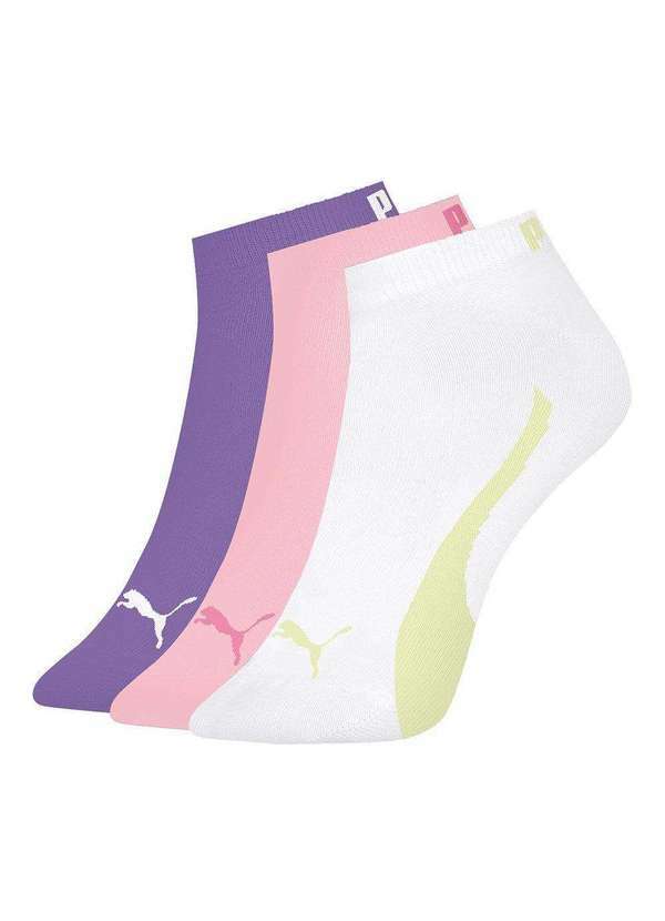 Puma - Kit 3 pares de Meias Puma Sapatilha Esportiva Feminina Branco