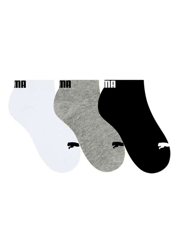 Puma - Kit 3 pares de Meias Puma Sapatilha Invisível Infantil Preto