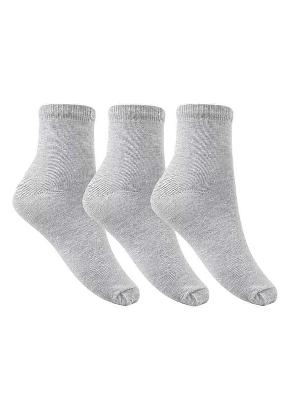 Selene - Kit 3 pares de Meias Selene Básica Feminino Cinza