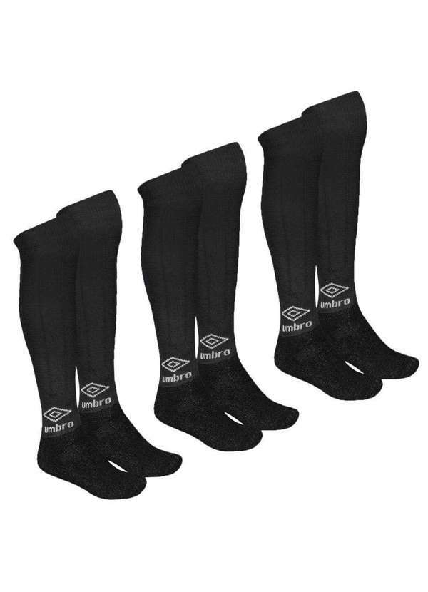 Umbro - Kit 3 pares de Meiões Umbro Classic Preto