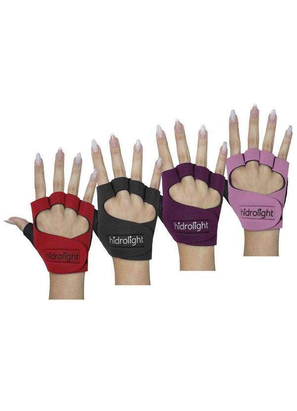 Hidrolight - Kit 4 pares de Luva de Musculação Hidrolight Neoprene Vermelho