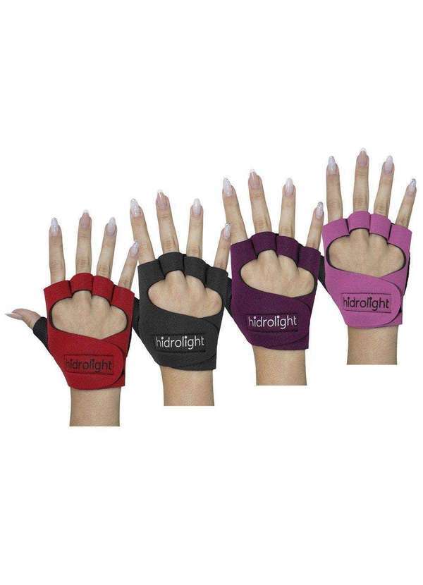Hidrolight - Kit 4 pares de Luva de Musculação Hidrolight Neoprene Vermelho
