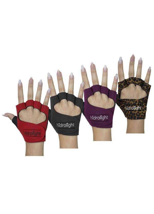 Hidrolight - Kit 4 pares de Luva de Musculação Hidrolight Neoprene Vermelho