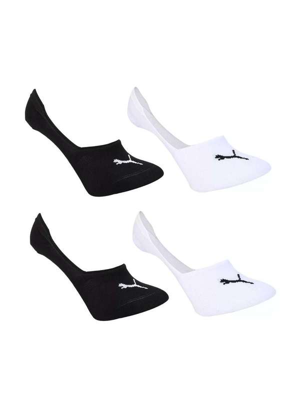 Puma - Kit 4 pares de Meia Puma Sapatilha Invisível Feminino Preto