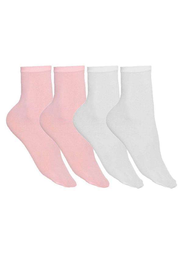 Selene - Kit 4 pares de Meias Selene Ballet Fio 40 Infantil Rosa