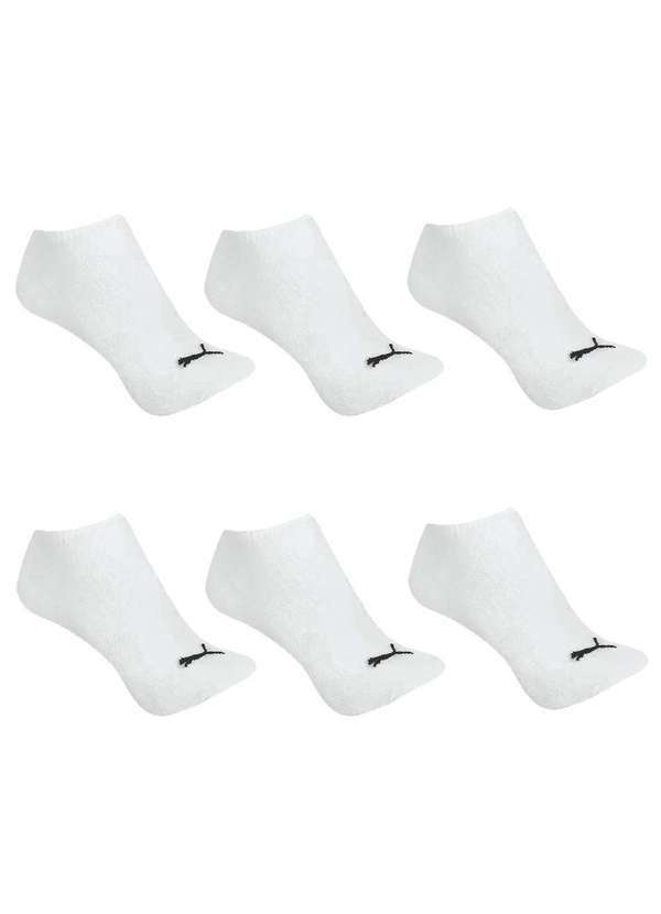 Puma - Kit 6 pares de Meia Puma Logo Branco