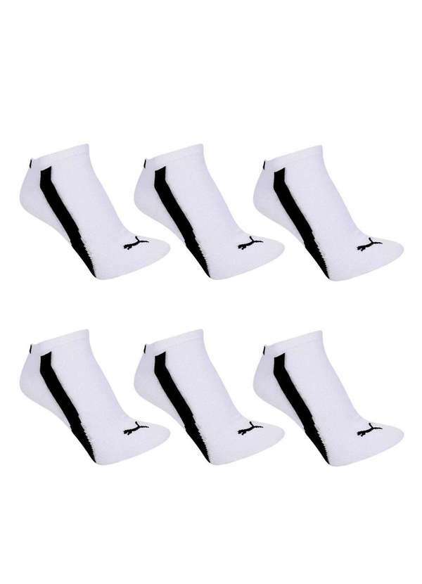 Puma - Kit 6 pares de Meia Puma Logo Branco