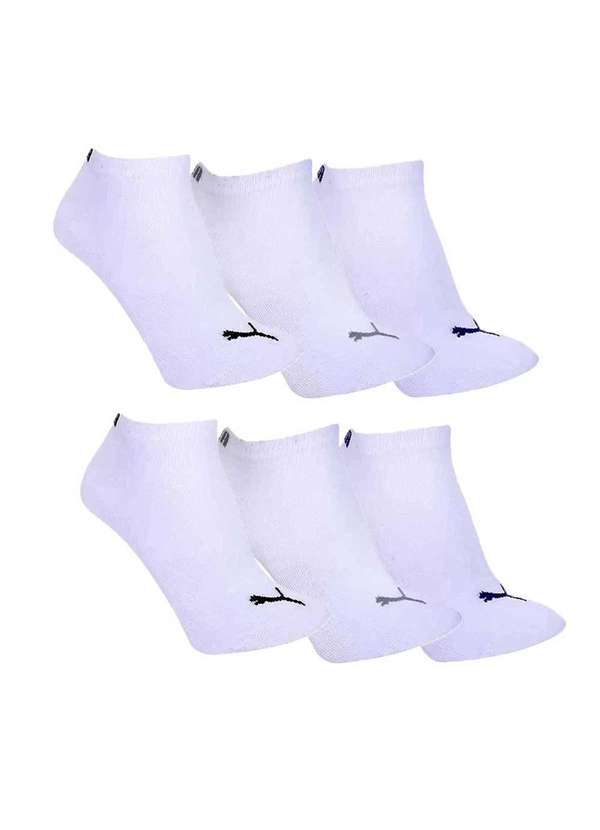 Puma - Kit 6 pares de Meia Puma Sapatilha Esportiva Branco