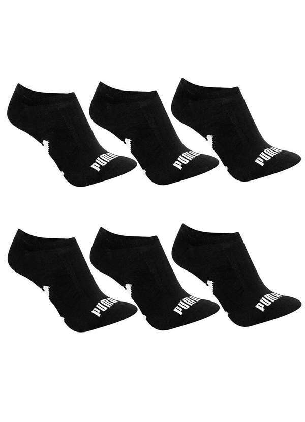 Puma - Kit 6 pares de Meia Puma Sapatilha Esportiva Preto