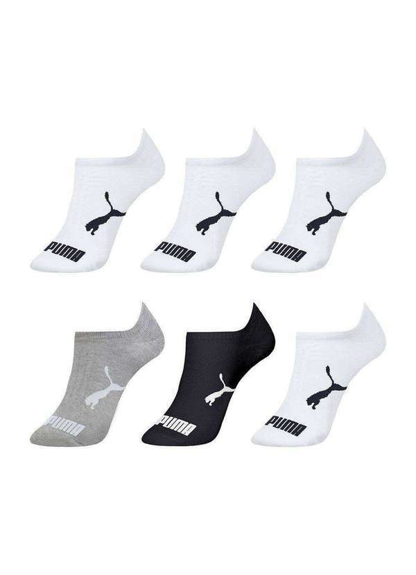 Puma - Kit 6 pares de Meias Puma Sapatilha Esportiva Masculino Branco