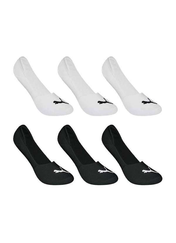 Puma - Kit 6 pares de Meias Puma Sapatilha Invisível Feminino Branco
