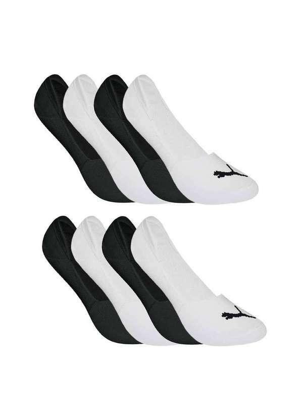 Puma - Kit 8 pares de Meia Puma Invisível Branco