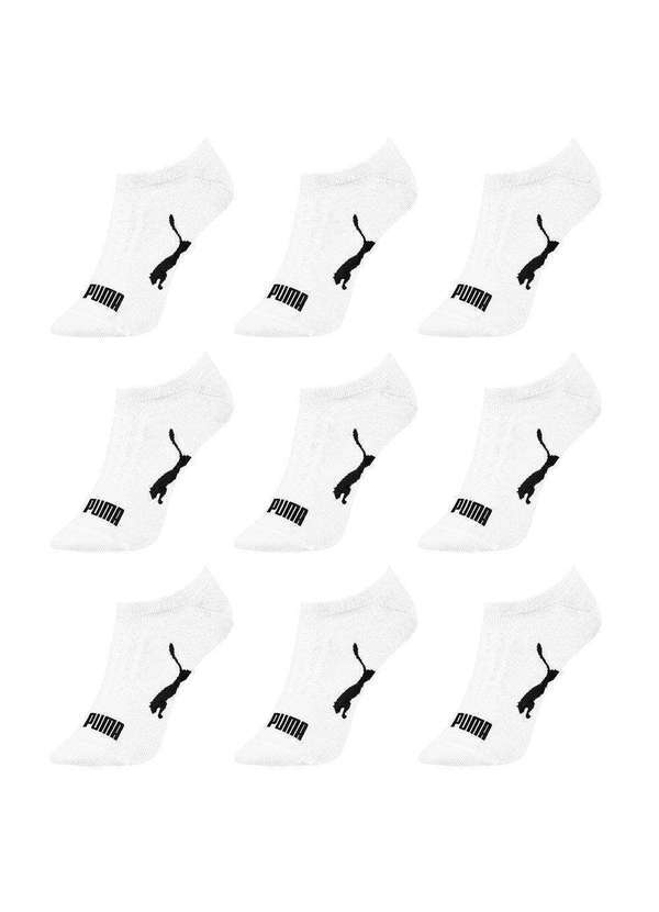 Puma - Kit 9 pares de Meias Puma Sapatilha Esportiva Feminina Branco