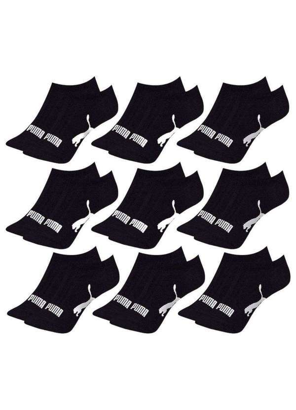 Puma - Kit 9 pares de Meias Puma Sapatilha Esportiva Feminino Preto