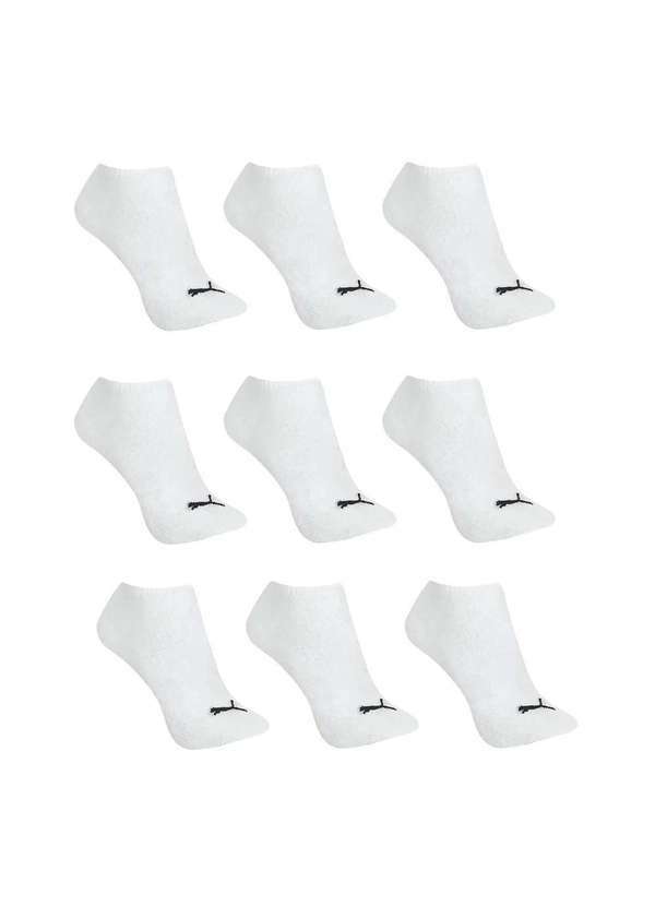 Puma - Kit 9 pares de Meias Puma Sapatinha Esportiva Masculino Branco