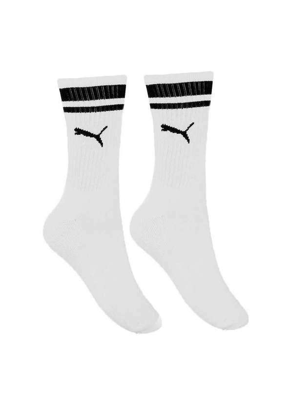 Puma - Meia Puma Esportiva Cano Longo Feminina - Branco Branco