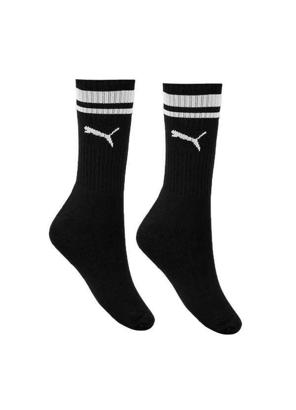 Puma - Meia Puma Esportiva Cano Longo Feminina - Preto Preto