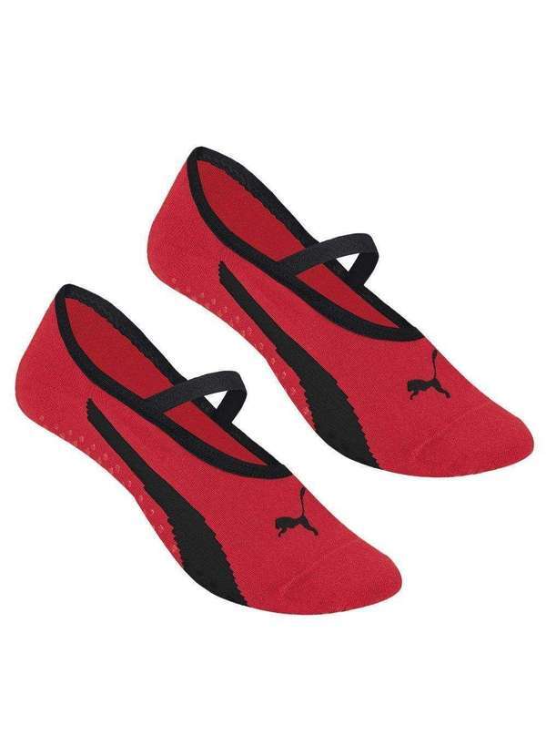 Puma - Meia Puma Sapatilha Pilates Antiderrapante Feminina Vermelho