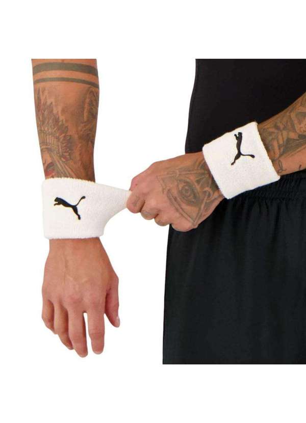 Puma - Munhequeira Puma Cat Wristband Branco 2