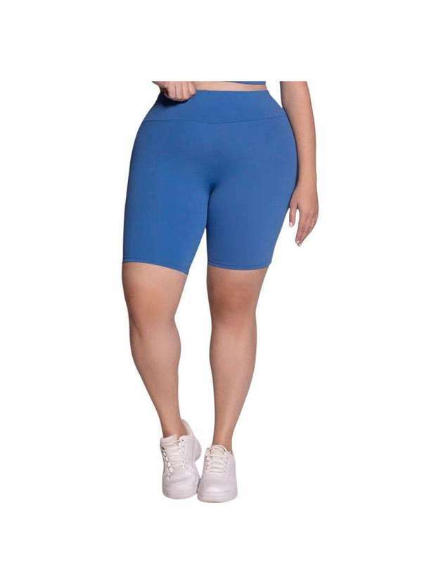 Selene - Bermuda Selene Básica Fitness Plus Size Feminina Azul