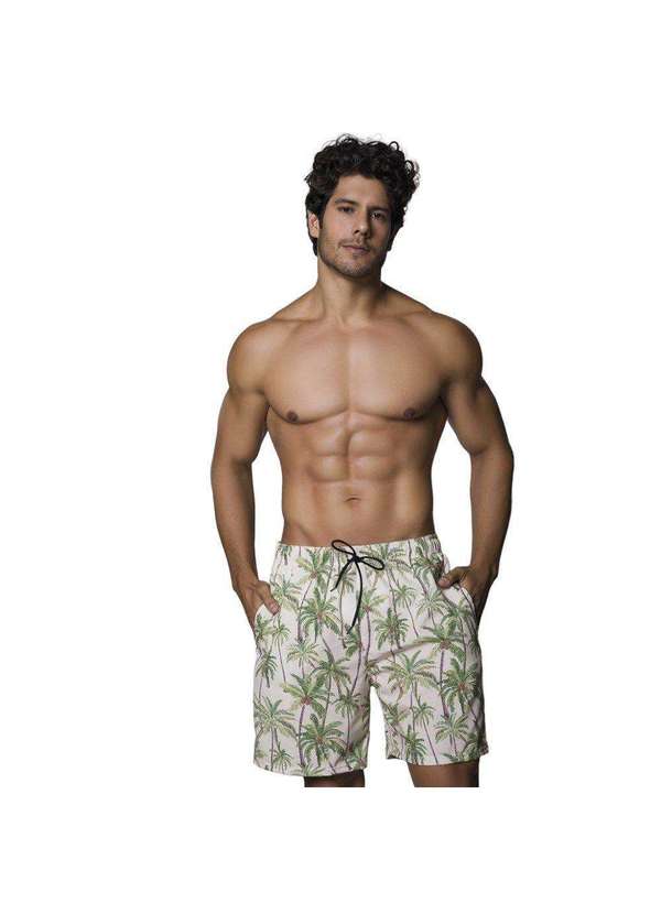 Selene - Bermuda Selene Estampada Masculina Bege