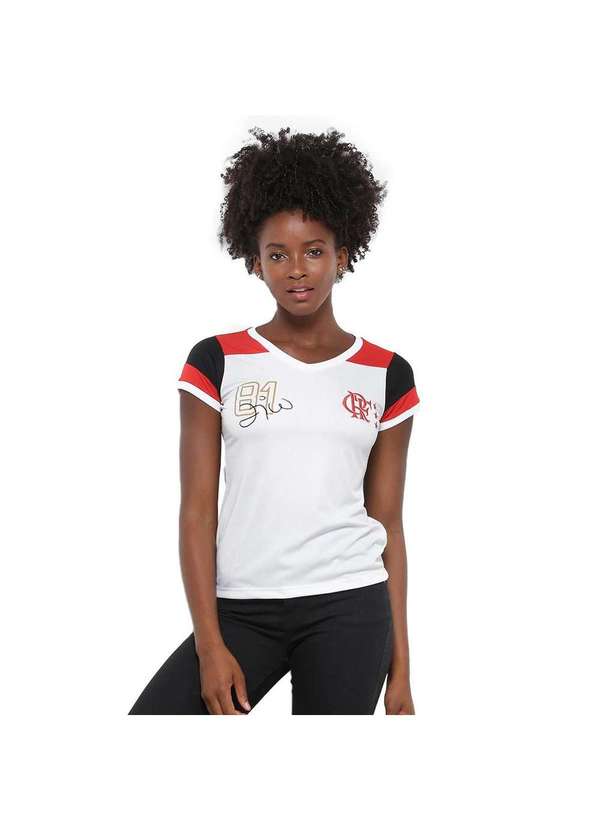 Braziline Camisa Braziline Flamengo Zico Retrô Feminina Branco