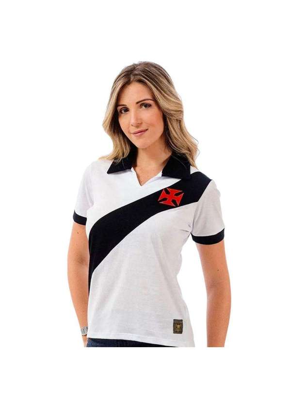 Braziline - Camisa Polo Braziline Vasco Paris Feminina Branco